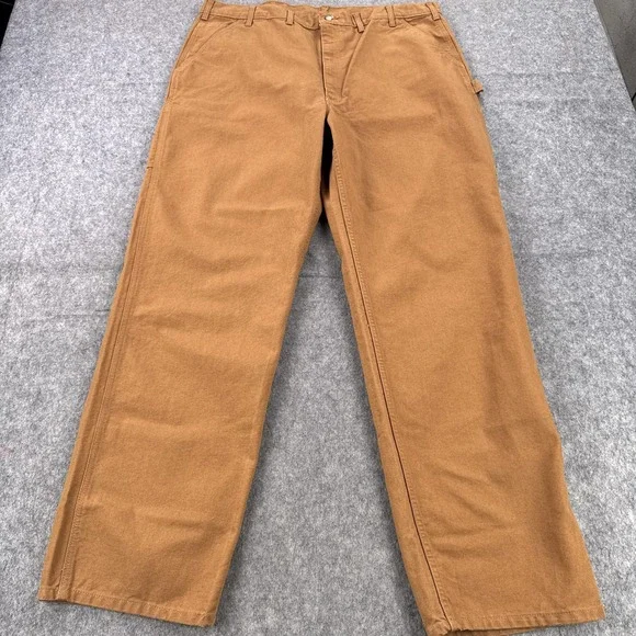 Carhartt Pants Mens 44x36 Brown Loose Fit Washed Duck Utility Work Pant BN0011